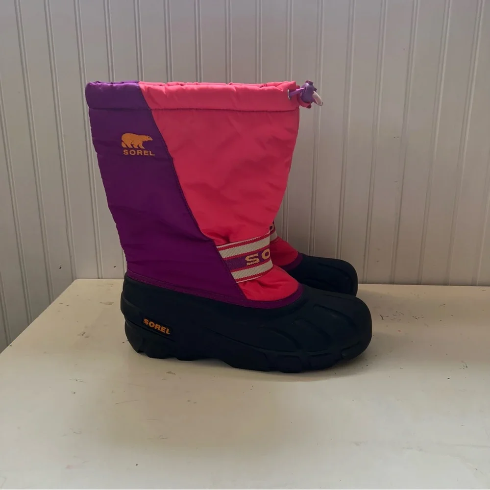 SOREL Youth Girls Boots Pink Insulated Winter Snow Shoe Sz 7 - Picture 7 of 10